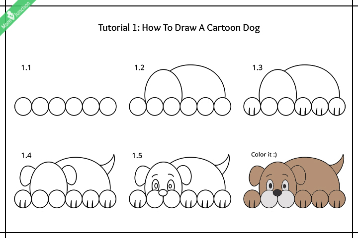 720x480 Step - Dog Drawing Step By Step