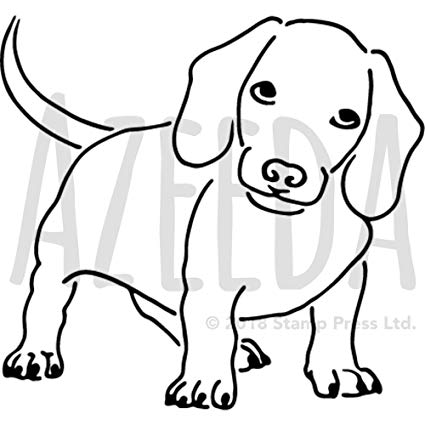 425x425 azeeda 'dachshund dog' wall stencil template - Dog Drawing Template