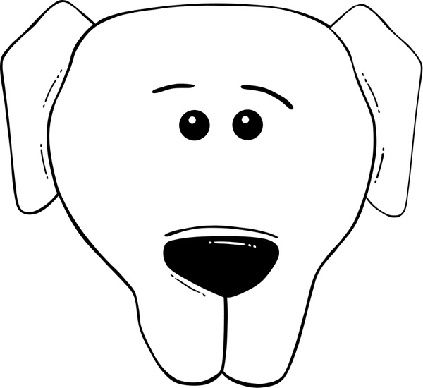 600x550 Dog Face Cartoon - Dog Face Cartoon Drawing