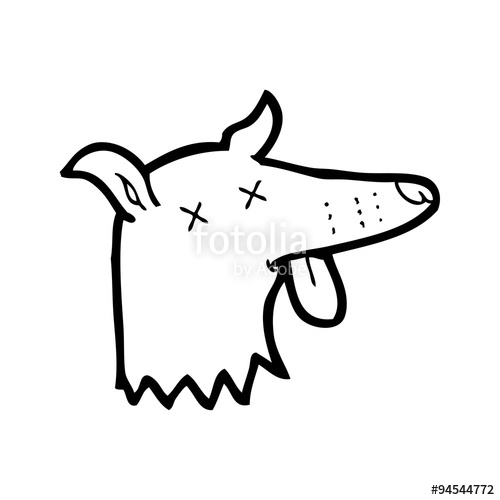 500x500 Line Drawing Cartoon Dead Dog Face Stock Image And Royalty Free - Dog Face Cartoon Drawing