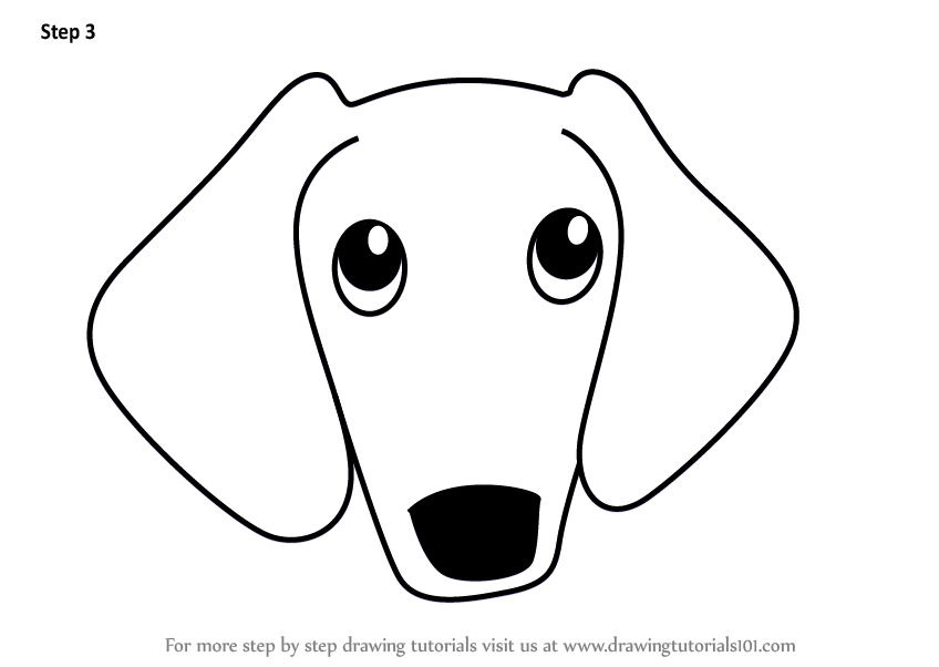 848x602 learn how to draw a wiener dog face for kids - Dog Face Drawing