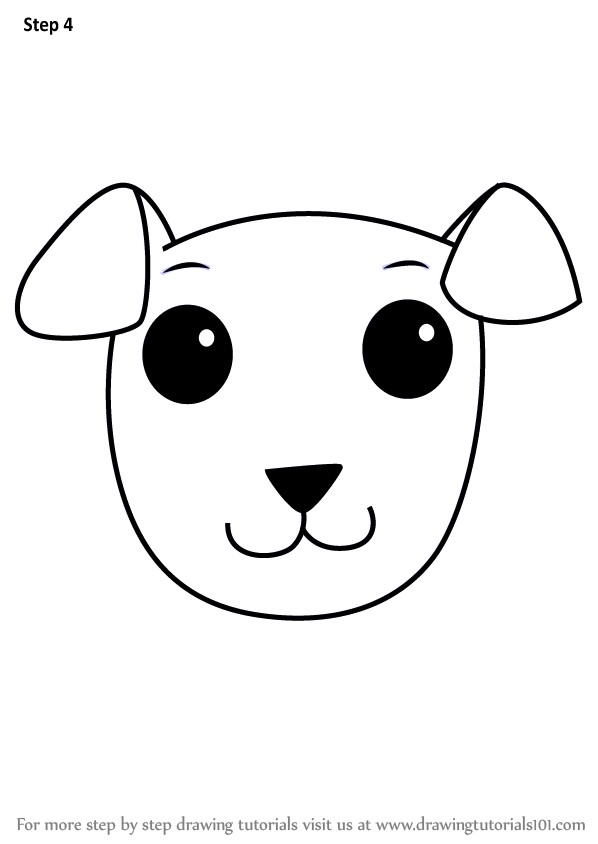 598x844 How To Draw Dog Face For Kids Step Drawing - Dog Face Drawing Step By Step