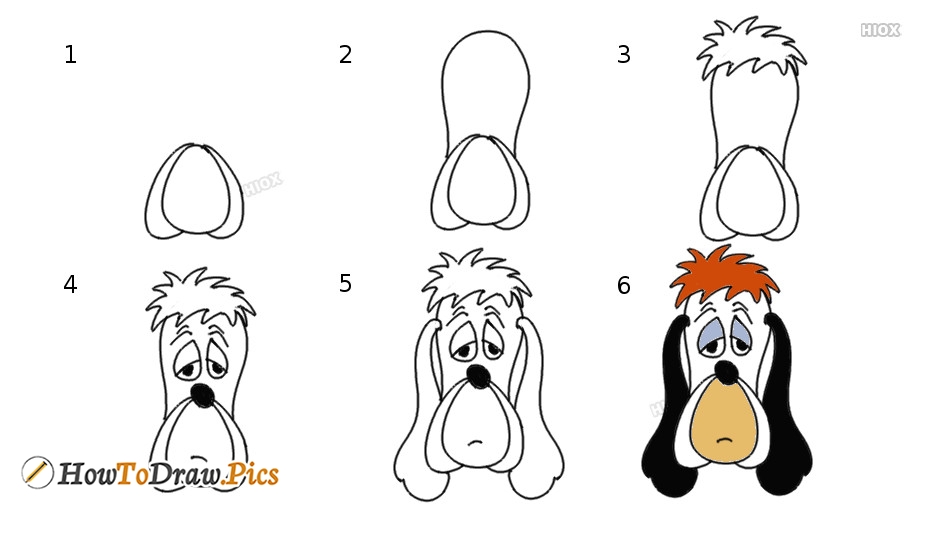 934x534 How To Draw Droopy Dog Face Howtodraw Pics - Dog Face Drawing Step By Step
