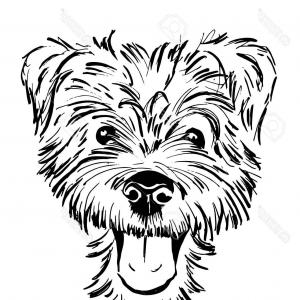 300x300 Continuous Line Drawing Dog Portrait Lazttweet - Dog Face Line Drawing