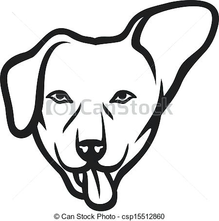 450x455 dog face outline vector illustration dog face outline clipart - Dog Face Line Drawing