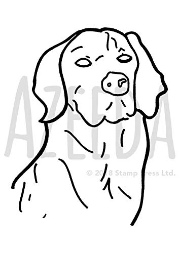 353x500 'dog Face' Unmounted Rubber Stamp - Dog Face Line Drawing