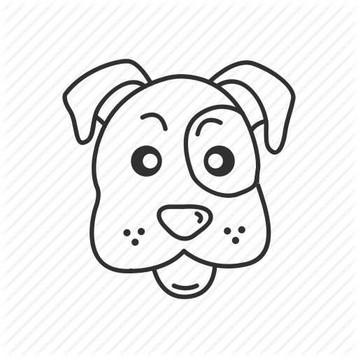 512x512 animal, cute dog, dog, dog face, domestic, pet, pupp icon - Dog Face Line Drawing