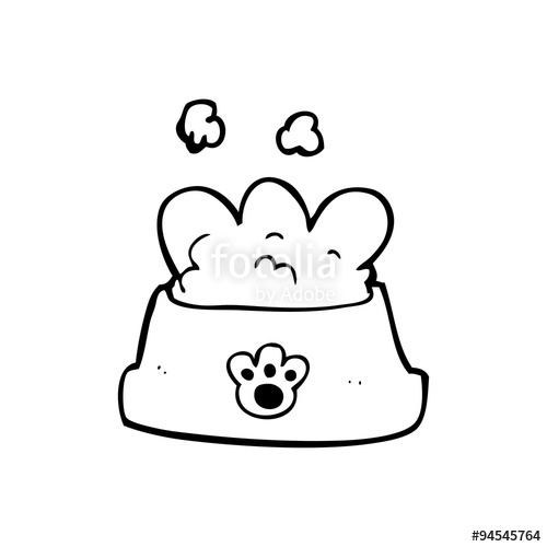 500x500 Line Drawing Cartoon Dog Food Stock Image And Royalty Free Vector - Dog Food Drawing