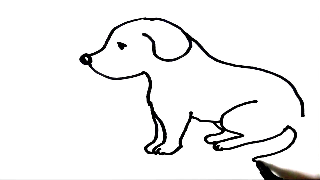 1280x720 How To Draw Puppy Step - Dog For Kids Drawing