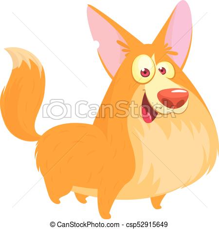 450x470 cute cartoon vector drawing of dog head of welsh corgi breed - Dog Head Drawing