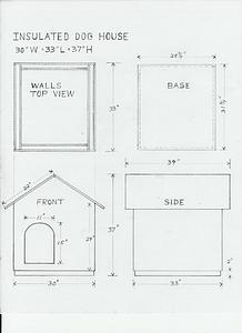 218x300 dog house drawing and materials list - Dog House Drawing