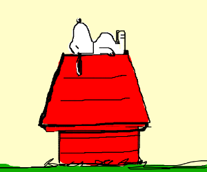 300x250 snoopy laying on his dog house drawing - Dog House Drawing