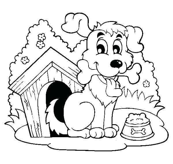 600x569 Dog House Coloring - Dog House Drawing