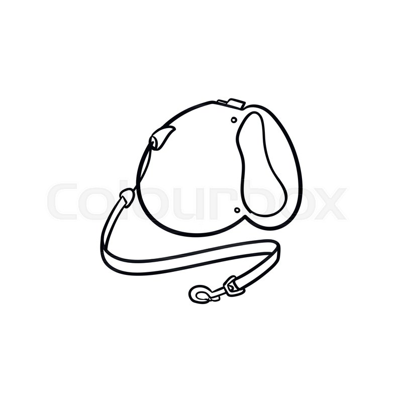 800x800 automatic leash hand drawn outline stock vector colourbox - Dog Leash Drawing