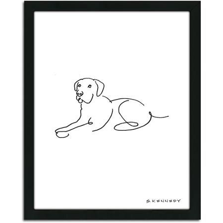 450x450 Personal Prints Lab Dog Line Drawing Framed Art Home Projects - Dog Line Drawing