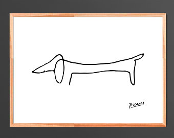 340x270 Picasso Dog Print Etsy - Dog Line Drawing
