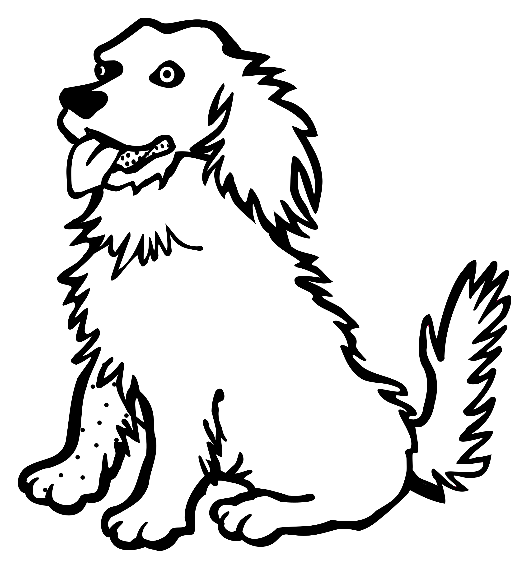 2229x2400 Clipart - Dog Line Drawing Art