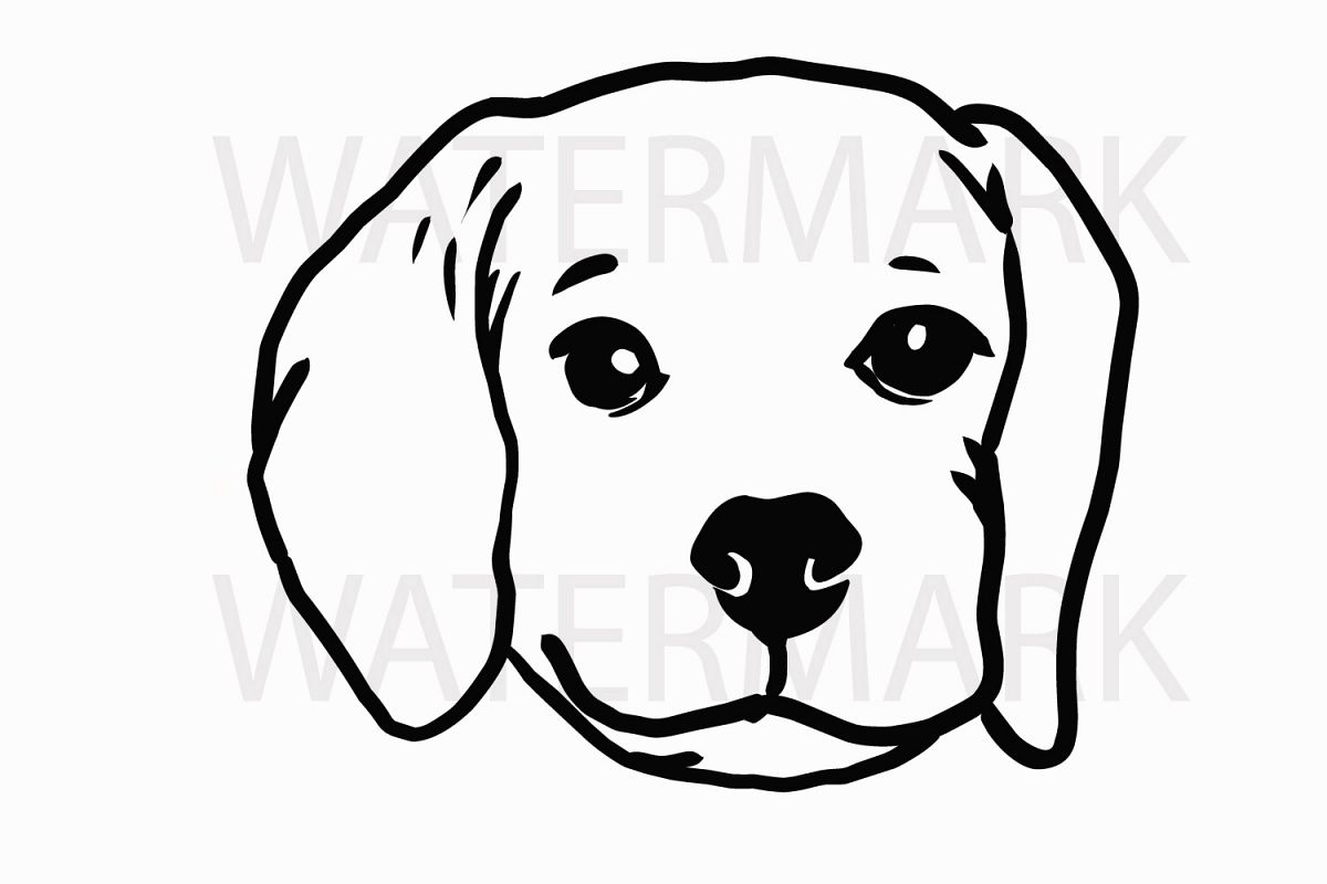 1200x800 Dog Head - Dog Line Drawing Art