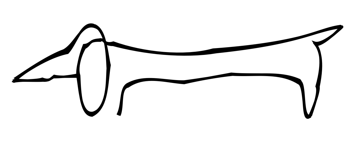 1224x500 I Work In Pages Picasso The Dog In One Line - Dog Line Drawing Art