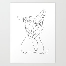 264x264 Pitbull Art Prints - Dog Line Drawing Art