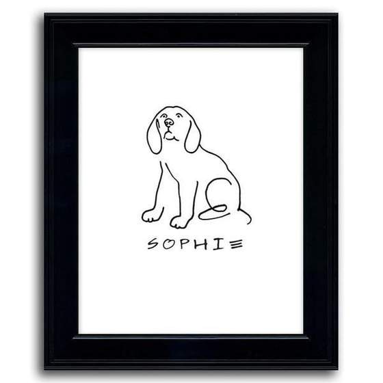 560x560 Canvas Animal Art Pencil Pet Portraits Personalized Framed Art - Dog Line Drawing Art