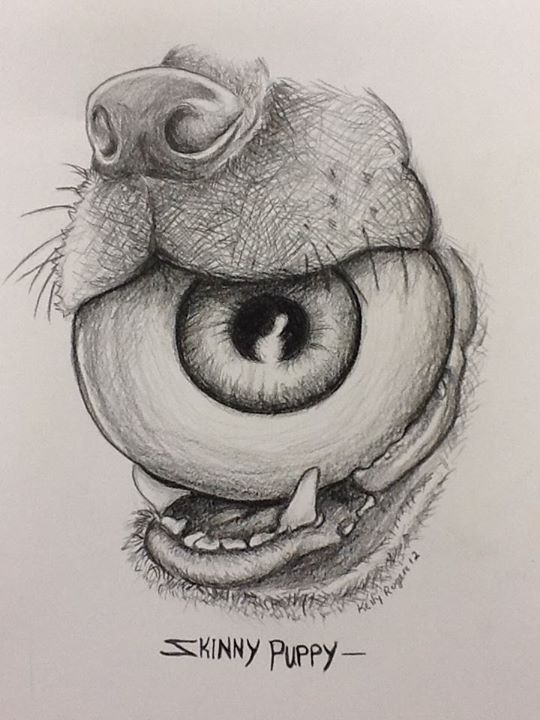 540x720 Drawing Dog With Eyeball In His Mouth On We Heart It - Dog Mouth Drawing