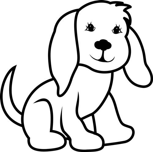 500x498 Dog Outline - Dog Outline Drawing