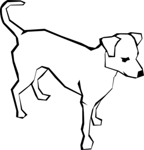 288x299 Dog Outline Animal Clip Art - Dog Outline Drawing