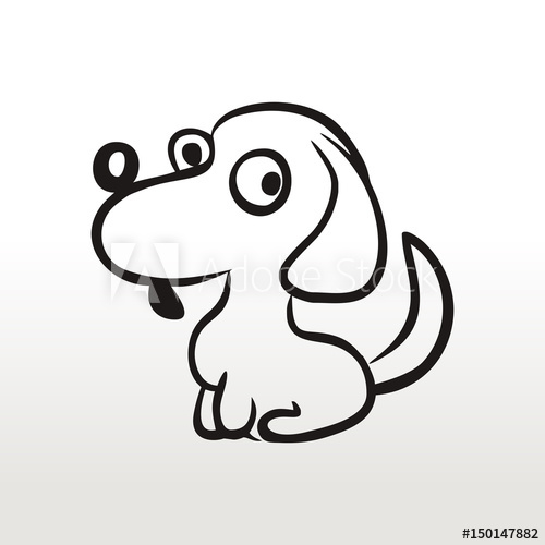 500x500 Dog Child Coloring Outline Drawing Puppy - Dog Outline Drawing