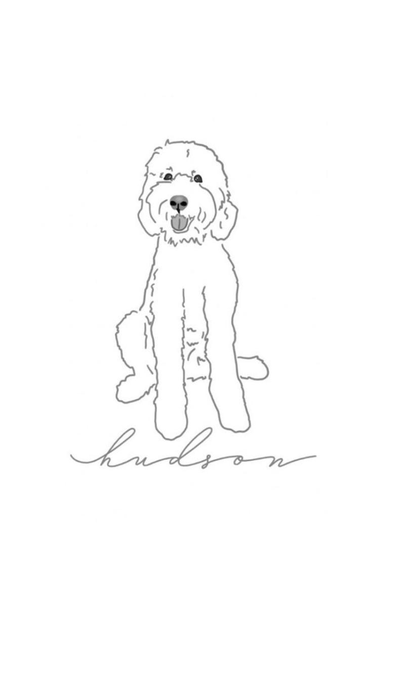 794x1377 Elegant Custom Dog Outline Drawing With Name Etsy - Dog Outline Drawing