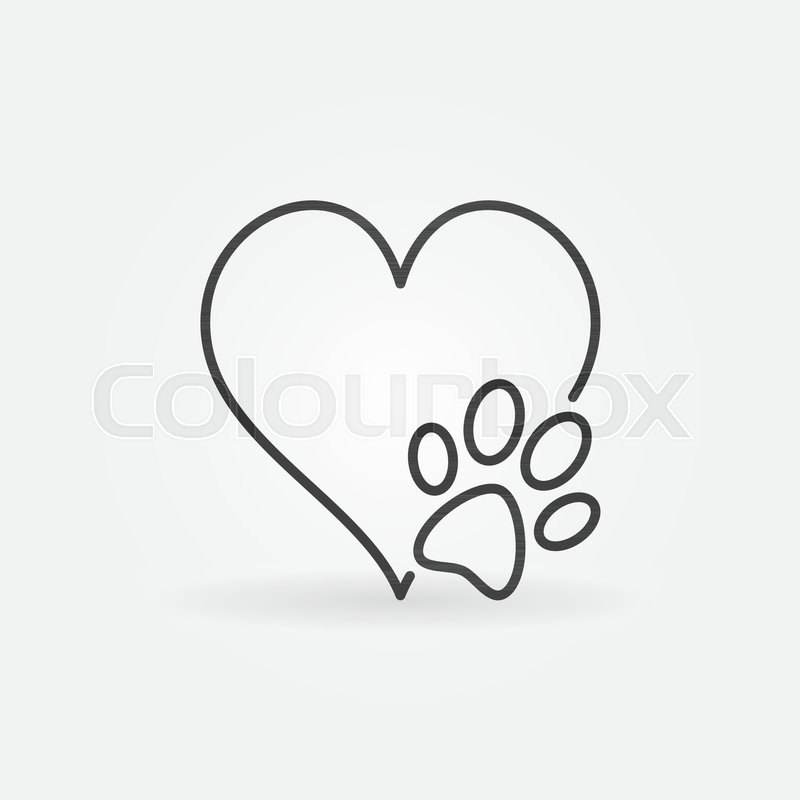 800x800 heart with dog paw vector icon or stock vector colourbox - Dog Paw Drawing