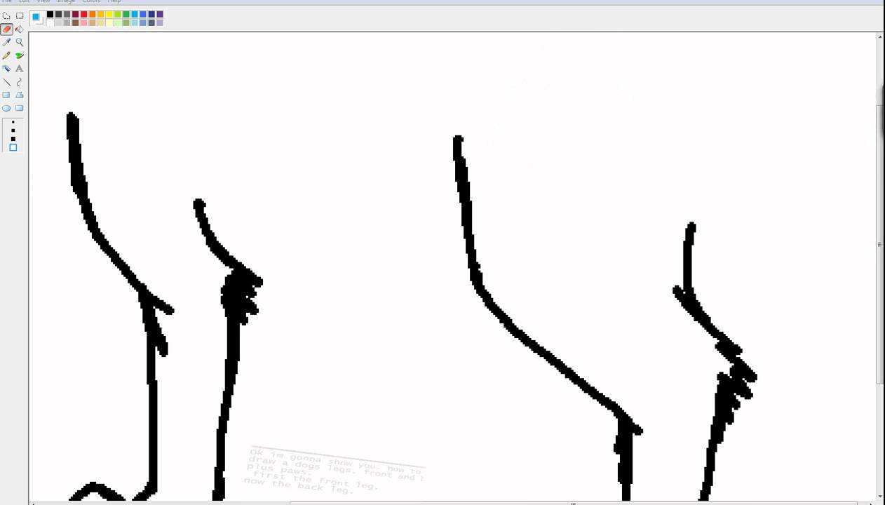 1262x720 How To Draw A Dogs Paws And Legs - Dog Paw Drawing