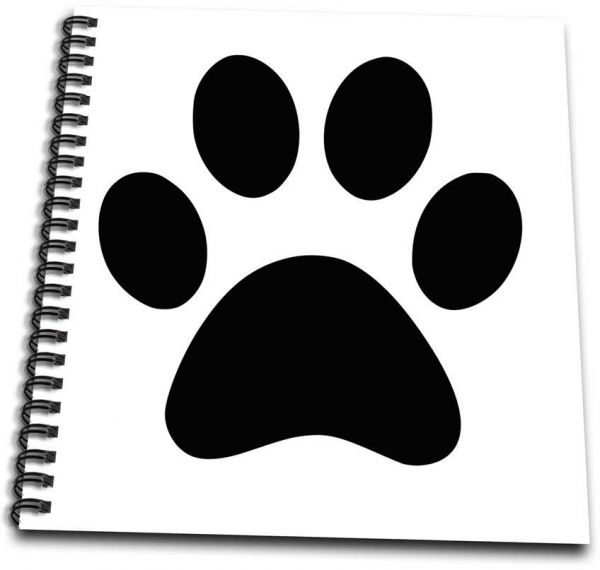 600x570 Db Black Paw Print On White Animal Cute Cartoon - Dog Paw Print Drawing