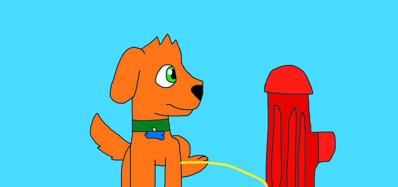 1301x613 nonny pees on hydrant - Dog Peeing Drawing