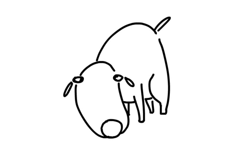 852x480 cartoon dog sniffing and peeing stock footage video - Dog Peeing Drawing