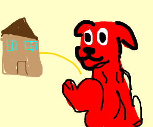 300x250 clifford the big red dog pees on the house! drawing - Dog Peeing Drawing