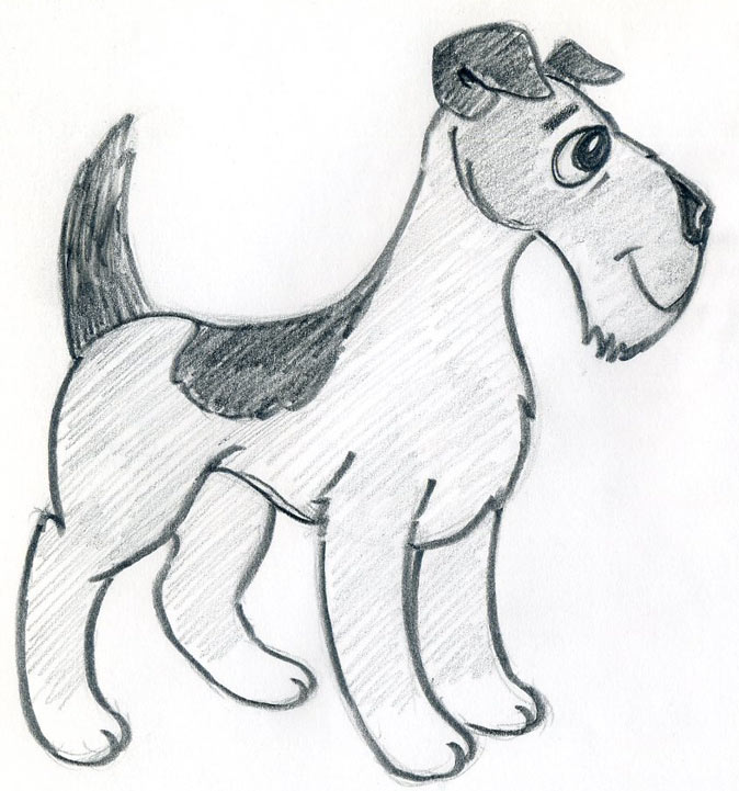 674x721 how to draw cartoon dog easily and effortlessly - Dog Pencil Drawing Easy