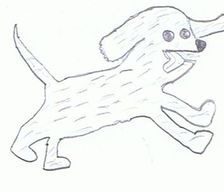 224x192 Drawing Dogs - Dog Running Drawing