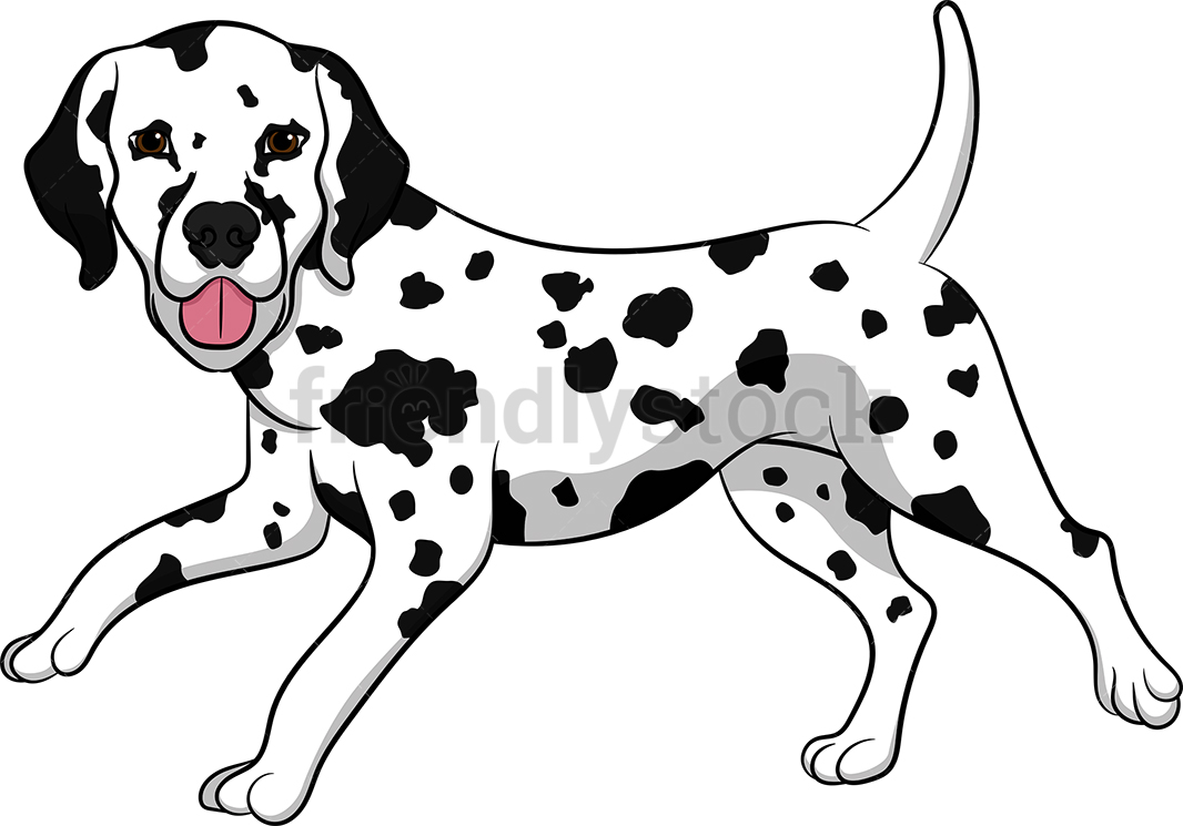 1066x745 playful dalmatian dog running cartoon vector clipart - Dog Running Drawing