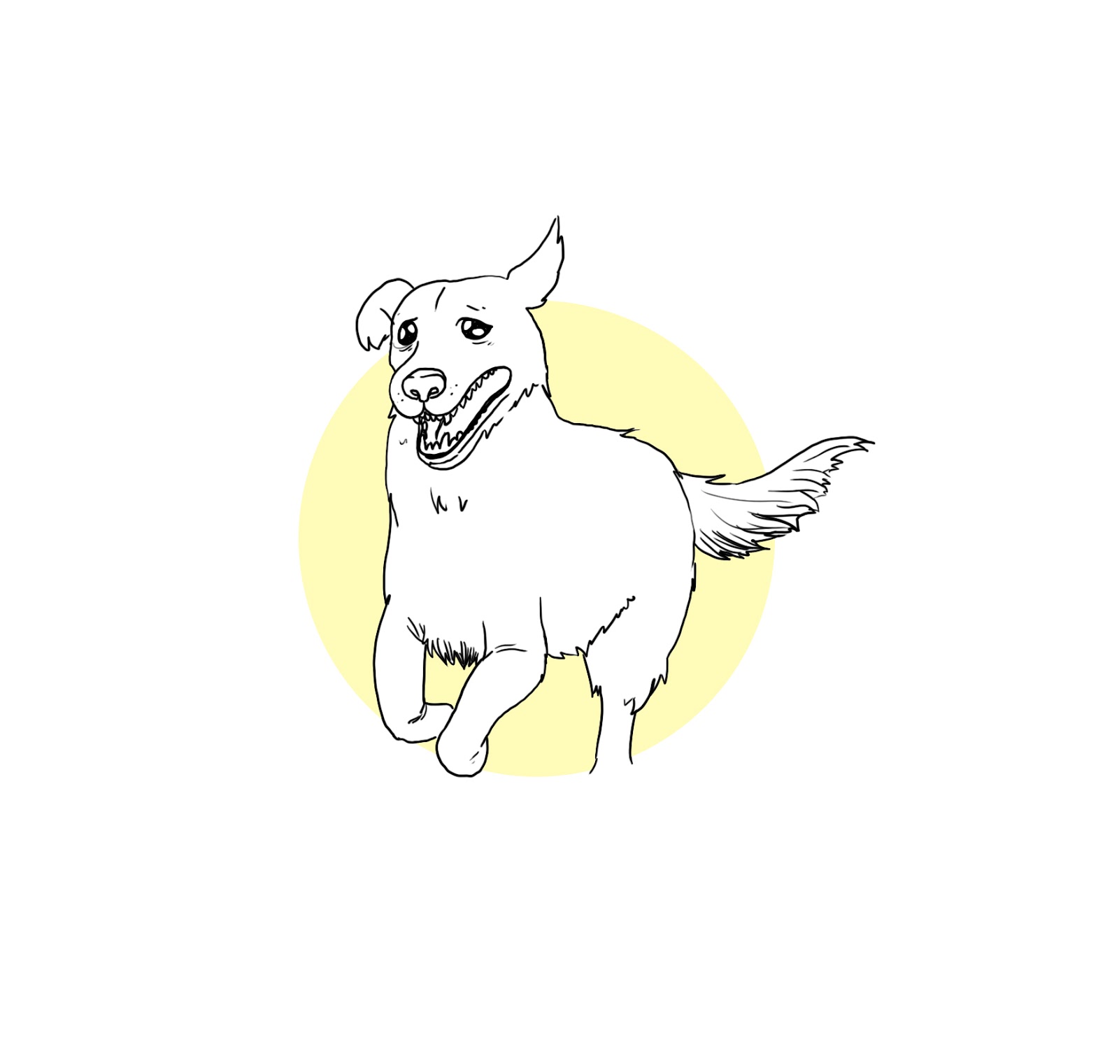 1600x1510 Comics Drawing Wrestling Music Videos Inktober - Dog Running Drawing