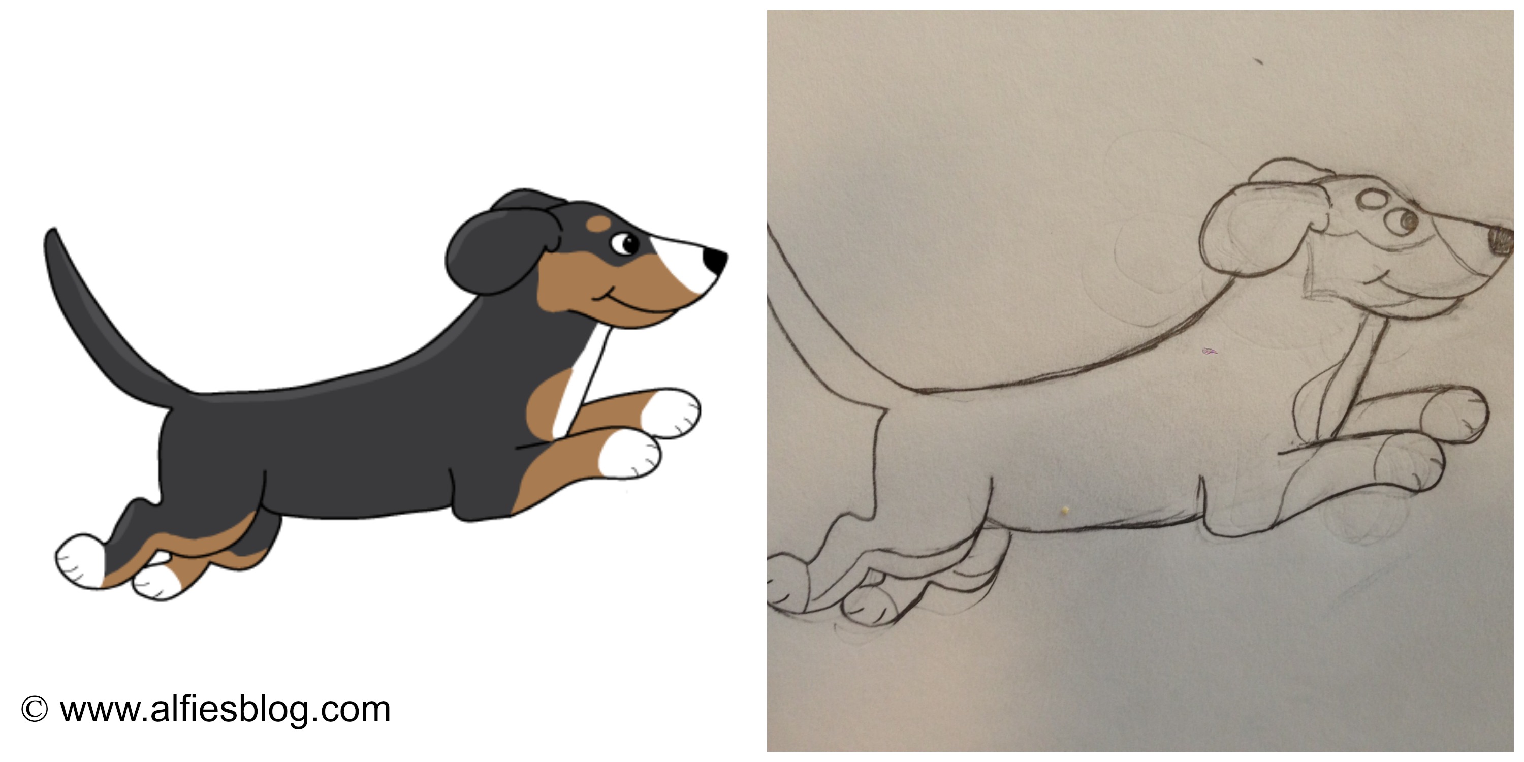 Amazing How To Draw A Dog Running Step By Step  Learn more here 