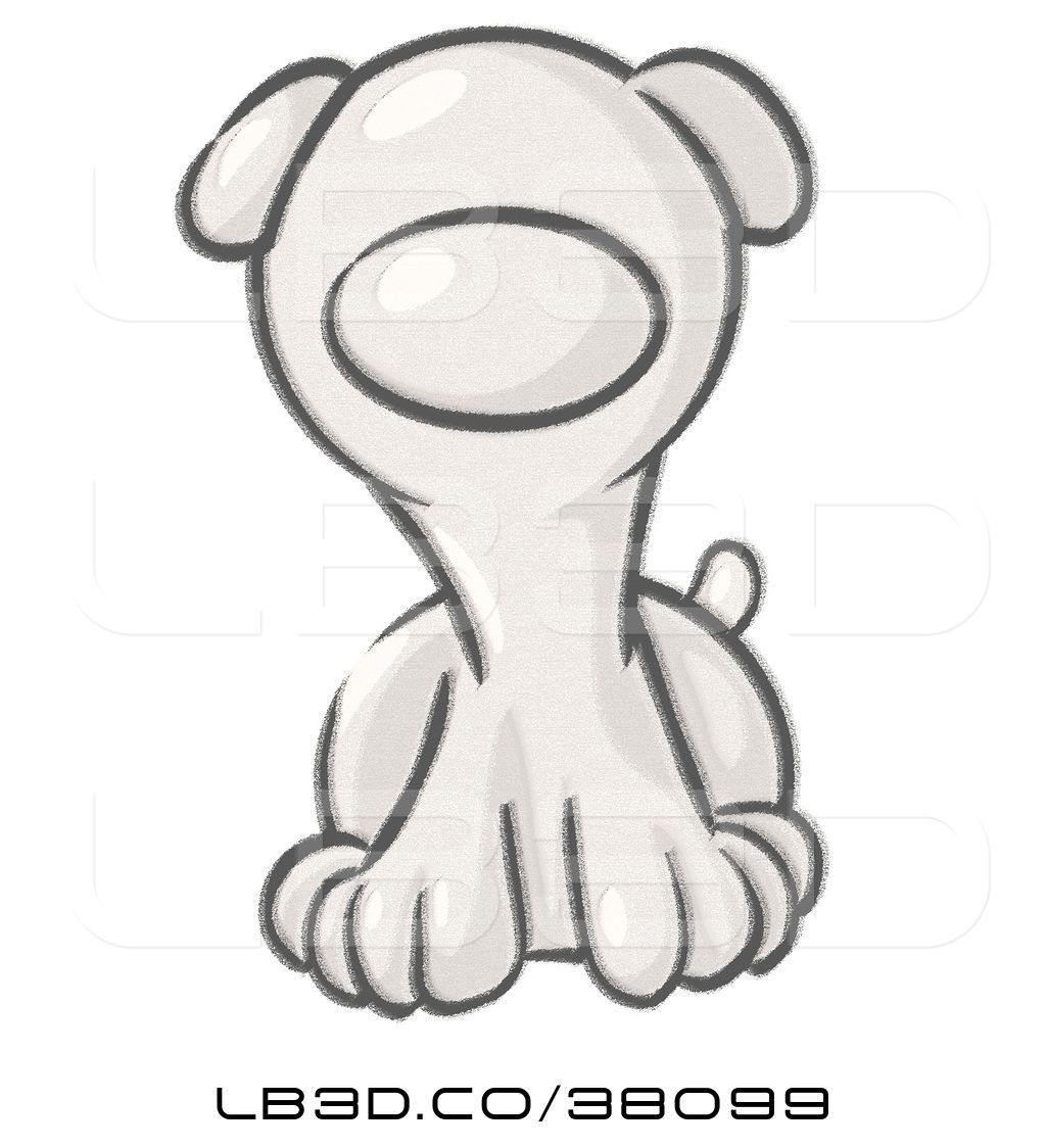 1024x1124 Illustration Of Cartoon Sketched Puppy Dog Sitting - Dog Sitting Drawing