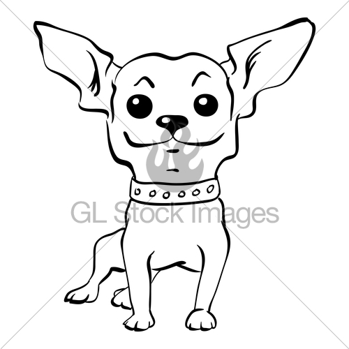500x500 Vector Sketch Funny Chihuahua Dog Sitting Gl Stock Images - Dog Sitting Drawing