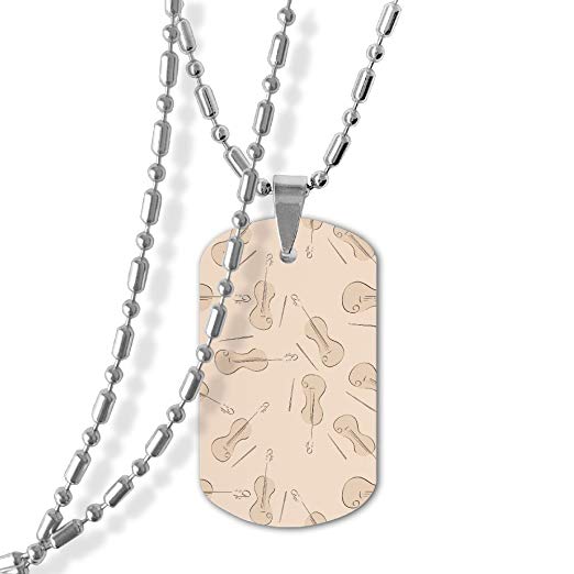 522x522 Custom Drawing Music Instrument Violin Army Style - Dog Tag Drawing