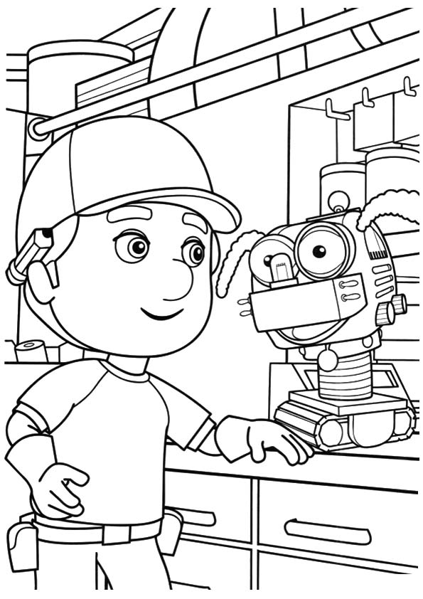 595x842 drawing of handy manny and the dog toy coloring page - Dog Toy Drawing