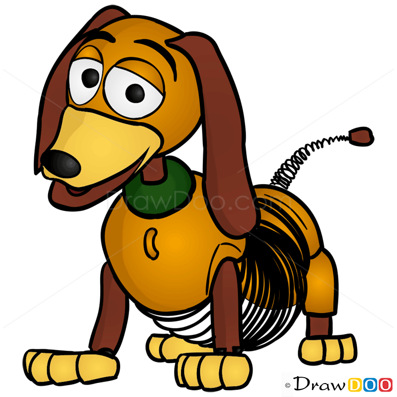 800x800 how to draw slinky dog, toy story - Dog Toy Drawing