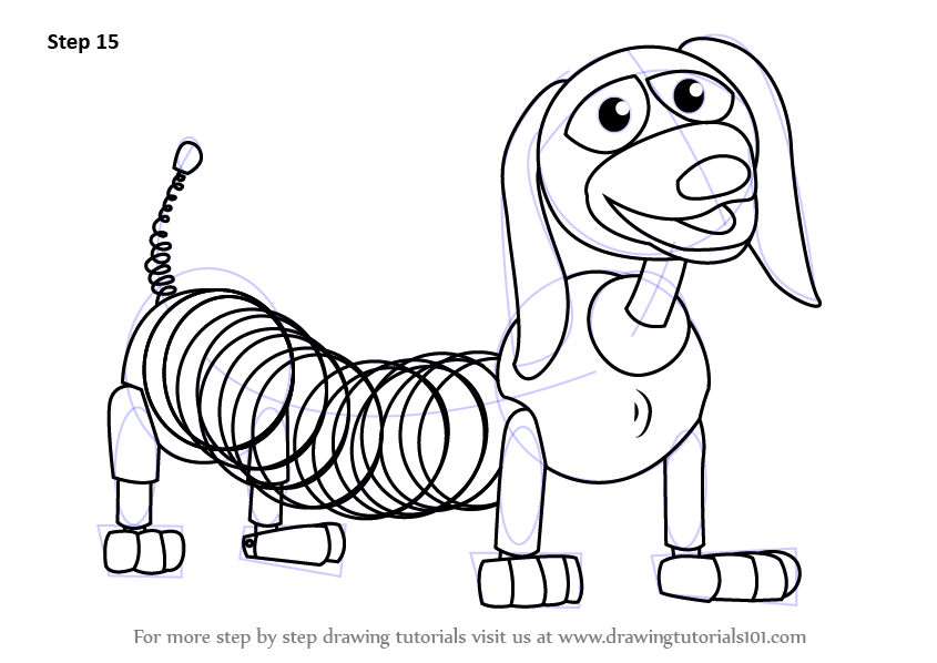 845x598 learn how to draw slinky dog from toy story - Dog Toy Drawing