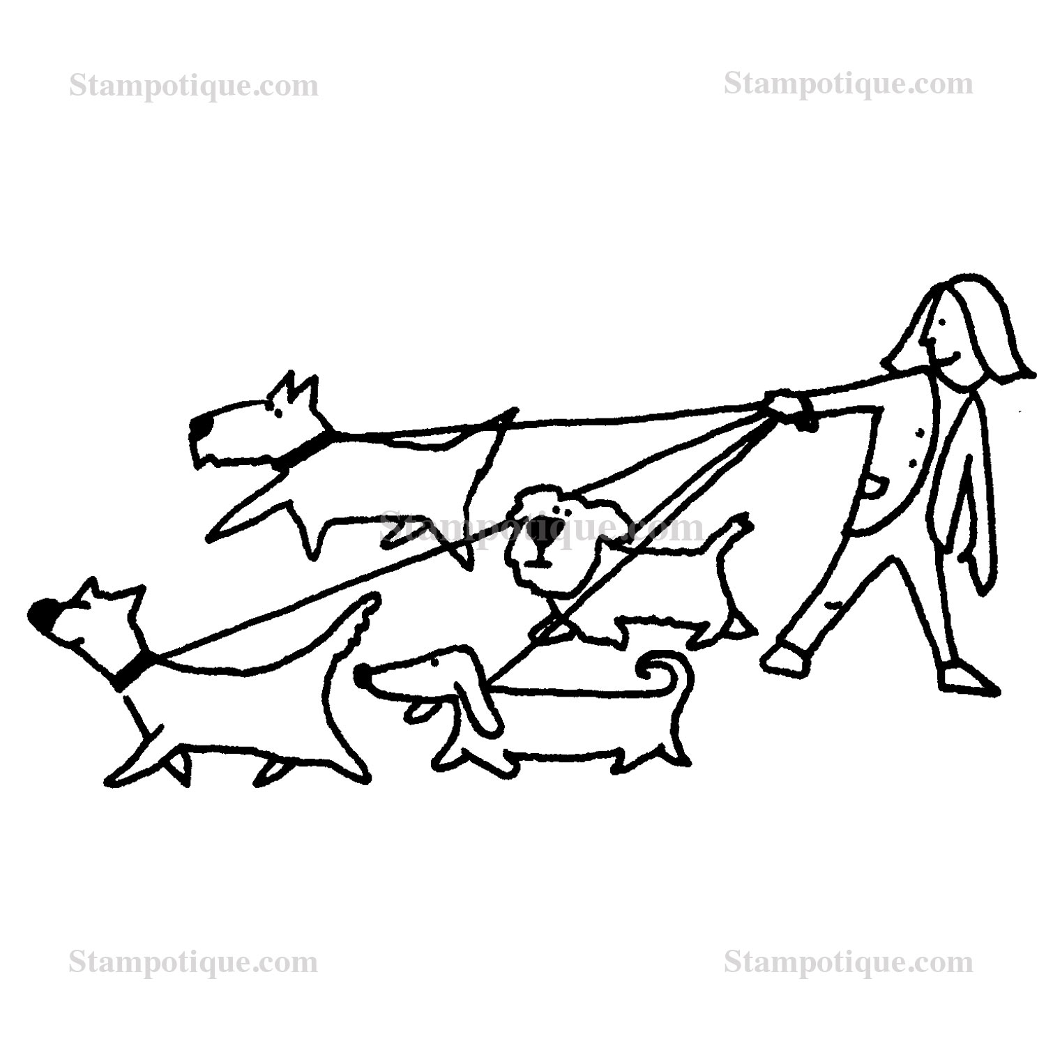 1500x1500 Dog Walking Gifts For Her - Dog Walking Drawing