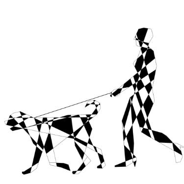 375x375 Dog Walking Drawing - Dog Walking Drawing