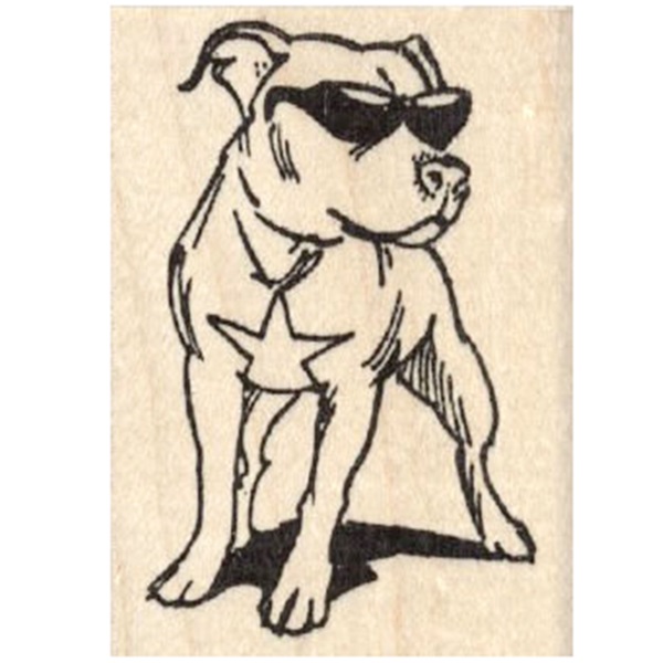 600x600 pit bull in sunglasses rubber st dog park publishing - Dog With Sunglasses Drawing